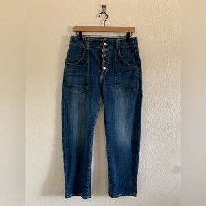 Veronica Beard Women’s Arya High Waist Crop Straight Leg Jeans Size 28/8